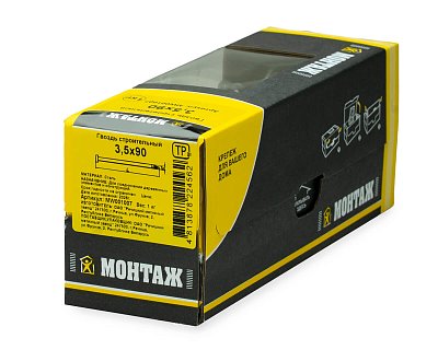 Гвоздь строительный 3.5x90, МОНТАЖ (кор. с окном/1кг)