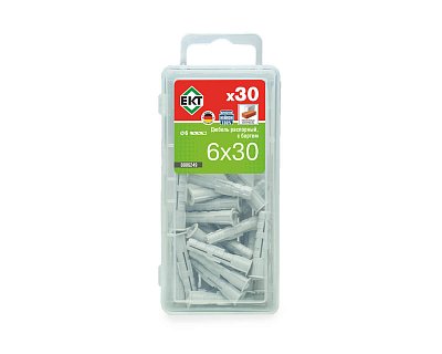 Распорный дюбель с бортом KEW KSD S 6х30, НЕЙЛОН (упак/30шт)