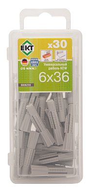 Универсальный дюбель KEW UDD 6x36, НЕЙЛОН (упак/30шт)