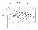 Дюбель для гипсокартонных плит Driva 01S 13x37, Нейлон, в пласт. контейнере, ЕКТ (упак/80шт)