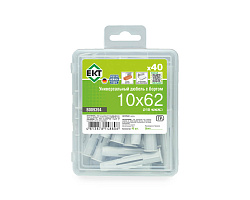 Универсальный дюбель с бортом UKD 10x62, НЕЙЛОН, в пласт. контейнере (упак/40шт) ЕКТ