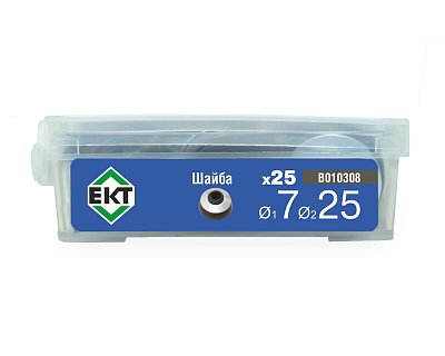 Шайба для поликарбоната, 7x25, черная, ЕКТ (пласт.конт./25шт)