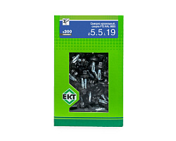 Саморез кровельный с резин. прокл. 5.5х19 сверло PT3, RAL 9005, в коробке с окном, ЕКТ (упак/300шт)