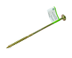 Саморез конструкционный по дереву TORX40 8.0x220, прессшайба, желт. цинк (с этик./1шт)