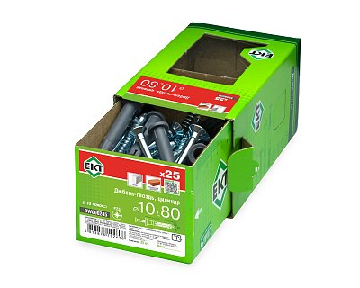 Дюбель-гвоздь GL, 10x80 цилиндр, п/п, ЕКТ (кор. с окном/25шт)
