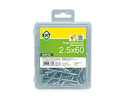 Гвоздь строительный, 2.5х60, цинк, в пласт. контейнере, ЕКТ (упак/0.4кг)