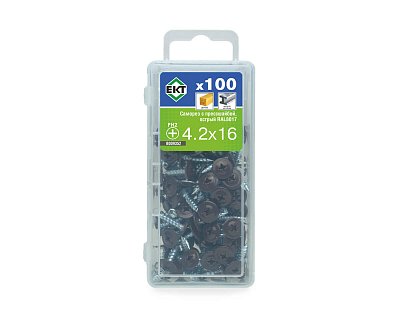 Саморез с п/ш, острый 4.2х16 RAL8017 (упак/100шт)