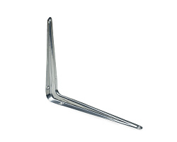 Кронштейн стальной с ребром жесткости, серебро 200x250мм  (упак/40 шт)