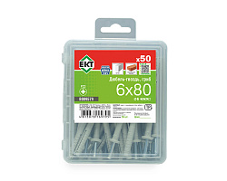 Дюбель-гвоздь GL, 6x80 гриб, нейлон, ЕКТ (пласт.конт./50шт)