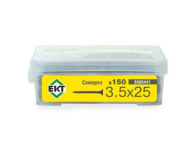 Саморез по ГК, крупный шаг 3,5х25 в пласт. контейнере (упак/150шт)
