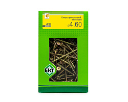 Саморез универсальный 4.0х60, желтый цинк, в коробке с окном, ЕКТ (упак/250шт)