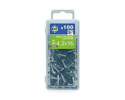 Саморез с п/ш, сверло 4.2х16 RAL6005 (упак/100шт)