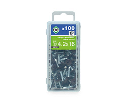Саморез с п/ш, сверло 4.2х16 RAL8017 (упак/100шт)