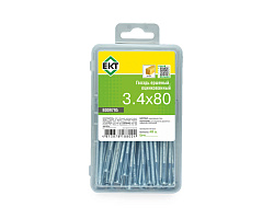 Гвоздь ершеный, 3.4х80, цинк, в пласт.контейнере, ЕКТ (упак/0.4кг)