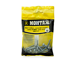 Винт мебельный 4х25, шлиц KOMBI, цинк (пакет/25шт)