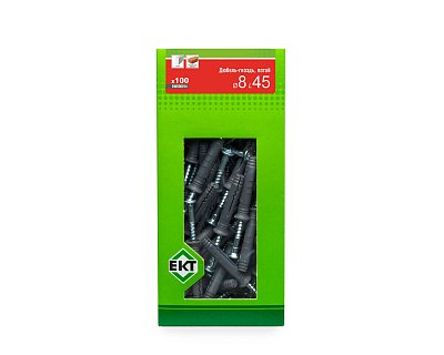 Дюбель-гвоздь GL, 8x45 потай, п/п, ЕКТ (кор. с окном/100шт)
