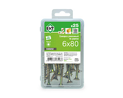 Саморез усиленный по дереву TORX30 6.0x80, потай, желт. цинк (упак/25шт)