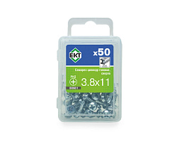 Саморез с цилиндрической головкой, 3.8x11 сверло, цинк, ЕКТ (упак/50шт)