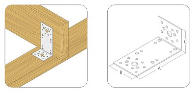 Крепежный уголок оцинкованный ассиметричный 50x90x55x1,5 мм KUAS-55x1,5 (упак/12шт)