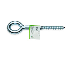 Шуруп с кольцом 12х120, с резьбой по дереву, цинк, ЕКТ (с этик./1шт)