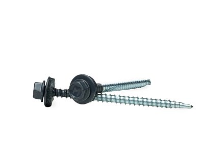 Саморез кровельный SRW-R, 5.5х19 cверло PT3 RAL 7024 (серый графит) (упак/250шт)