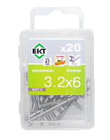 Заклепка вытяжная 3.2x6, нерж.сталь/нерж.сталь, ЕКТ (упак/20шт)