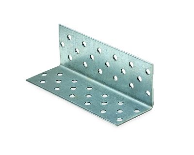 Уголок крепежный равносторонний KUR 40x40x120x2.0мм, белый цинк (упак/50шт)