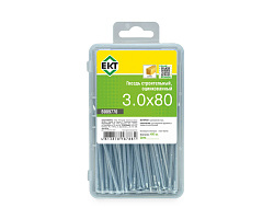 Гвоздь строительный, 3.0х80, цинк, в пласт. контейнере, ЕКТ (упак/0.4кг)