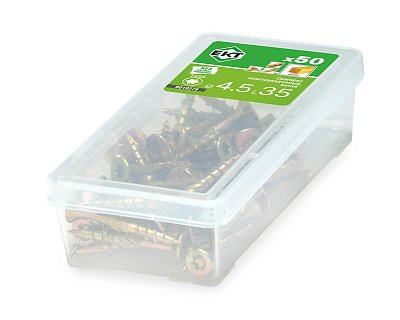 Саморез конструкционный 4.5x35, потай, желтый цинк, ЕКТ (мини-конт./50шт)
