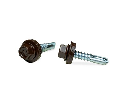 Саморез кровельный SRW-R, 5,5х25, сверло РТ3, RAL 8017 (темно-коричневый) (упак/3.250шт)