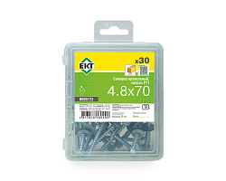 Саморез кровельный с резин. прокл. 4.8x70, сверло PT1, в пласт. контейнере, ЕКТ (упак/30шт)