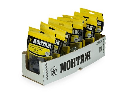 Саморез для гипсокартона 3.5x35, частый шаг (к металлу), фосфат, дой-пак M, МОНТАЖ (пакет/250шт)