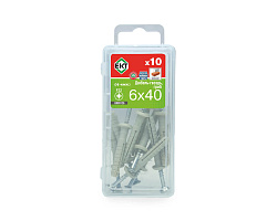 Дюбель-гвоздь GL, 6x40 гриб, нейлон, ЕКТ (мини-конт./10шт)