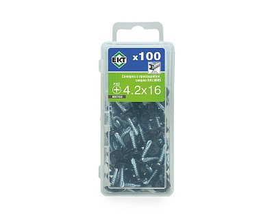 Саморез с п/ш, сверло 4.2х16 RAL9005 (упак/100шт)