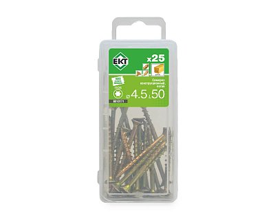 Саморез конструкционный 4.5х50, потай, желтый цинк, ЕКТ (мини-конт./25шт)