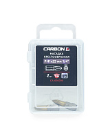 Насадка крестообразная PH1х25мм 1/4" TiN, S2 в боксе CARBON (упак/2шт)