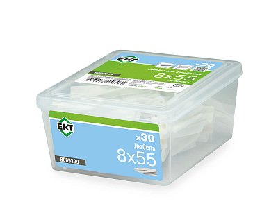 Дюбель для пенобетона 8х55 в пласт. контейнере (упак/30шт) ЕКТ