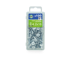 Саморез с п/ш, сверло 4.2х16 RAL9003 (упак/100шт)