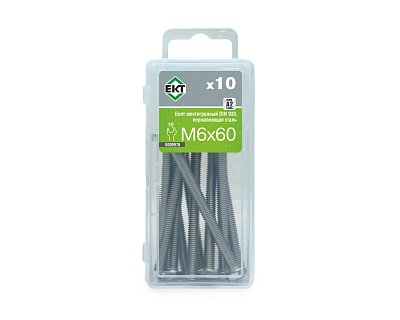 Болт с шестигранной головкой M6х70, DIN933, НЕРЖ. СТАЛЬ, ЕКТ (упак/10шт)