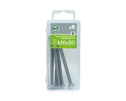 Болт с шестигранной головкой M6х80, DIN933, НЕРЖ. СТАЛЬ, ЕКТ (упак/6шт)