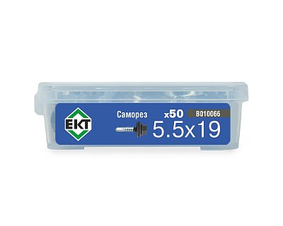 Саморез кровельный с резин. прокл. 5.5х19, сверло РТ3, RAL 7016, в пласт. контейнере, ЕКТ (упак/50шт