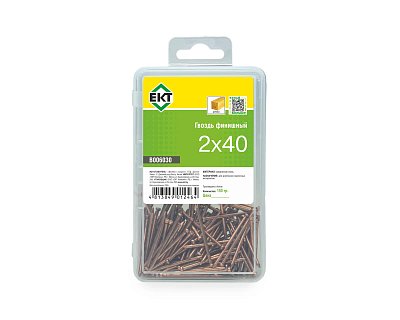 Гвоздь финишный 2,0x40, омедненный, в пласт. контейнере (упак/0,15кг)