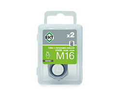 Гайка с контрящим кольцом М16, DIN985, НЕРЖ. СТАЛЬ, ЕКТ (упак/2шт)