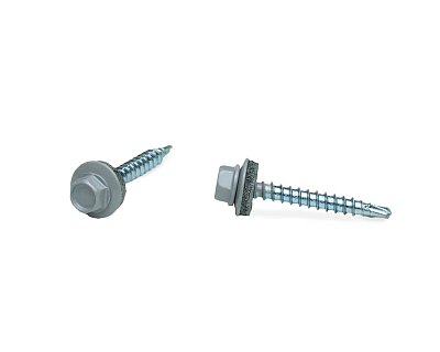Саморез кровельный SRW-R, 4,8х29 сверло РТ1 RAL 7004 (серый) (упак/3500шт)