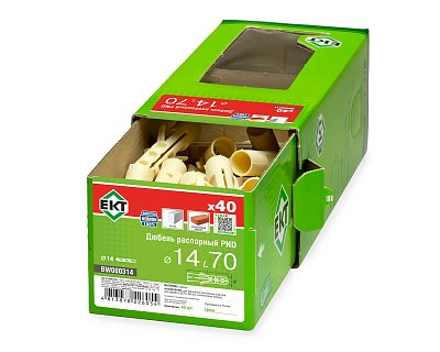 Дюбель распорный PND 14x70, нейлон, ЕКТ (кор. с окном/40шт)