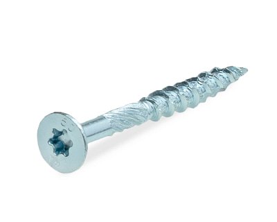 Саморез конструкционный по дереву, TORX25, 5.0x50, потай, белый цинк (упак/250шт)