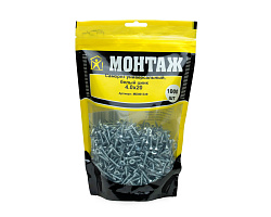 Саморез универсальный 4,0х20, белый цинк, МОНТАЖ (дой-пак L/1.000шт)