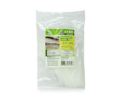 Кабельная стяжка 2.5/3х100, белая (упак/100шт)