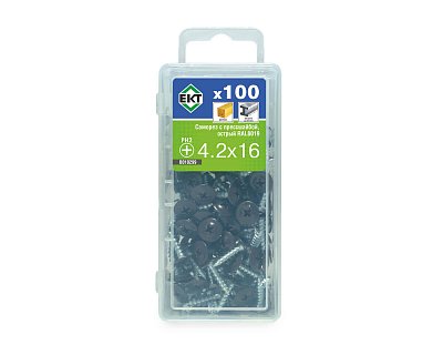 Саморез с п/ш, острый 4.2х16 RAL8019 (упак/100шт)