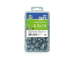 Саморез кровельный  4,8х19 сверло,PT3, цинк, с резиновой прокладкой, в пласт. контейнере (упак/50шт)